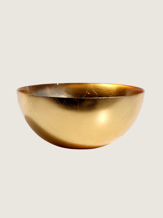 Gilt Handcrafted Gold Gilded Glass Bowl 8"