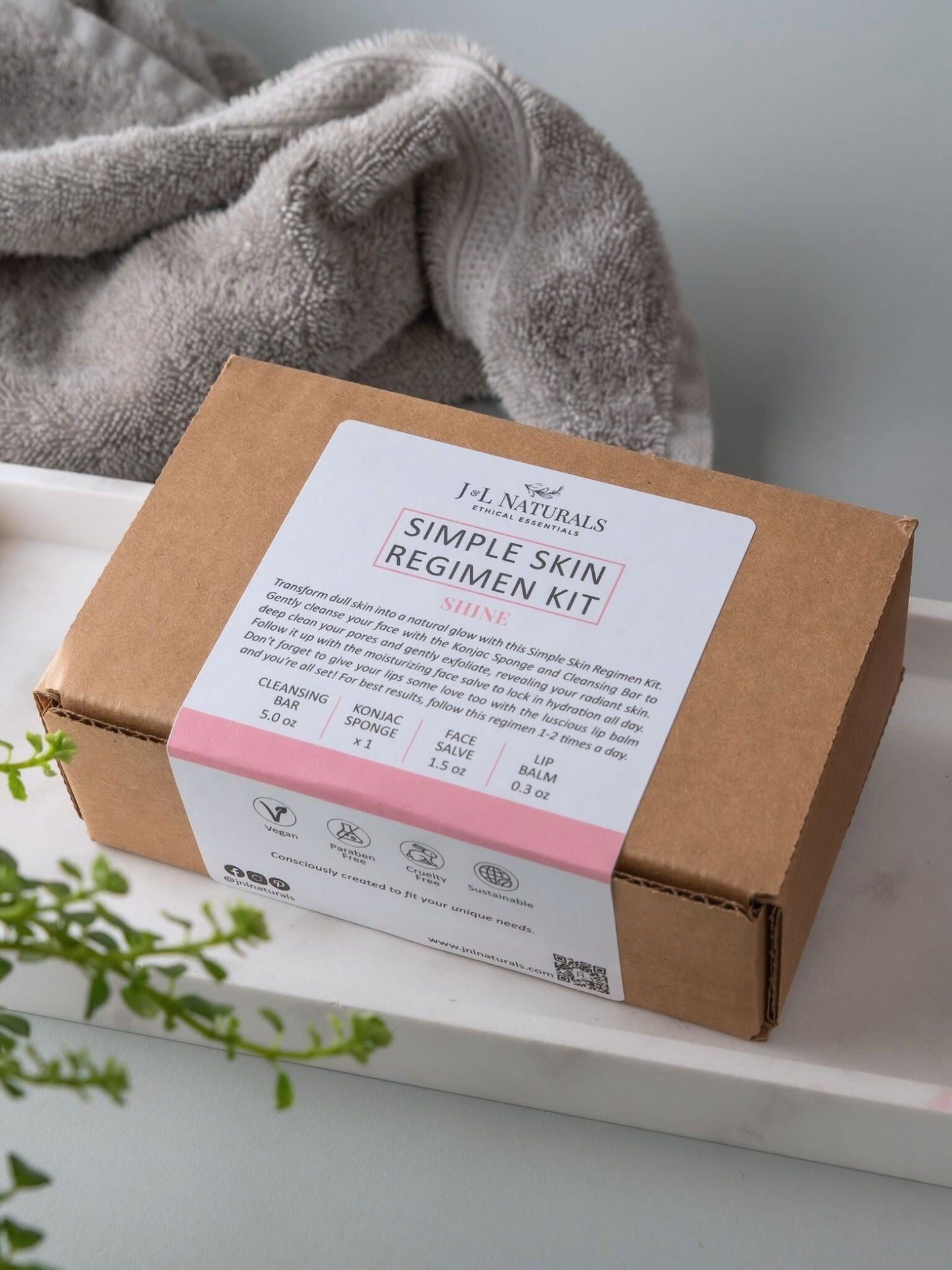 Eco-Friendly & All Natural Simple Skincare Kit - for Oily, Sensitive, Dry, Mature, Dull Skin