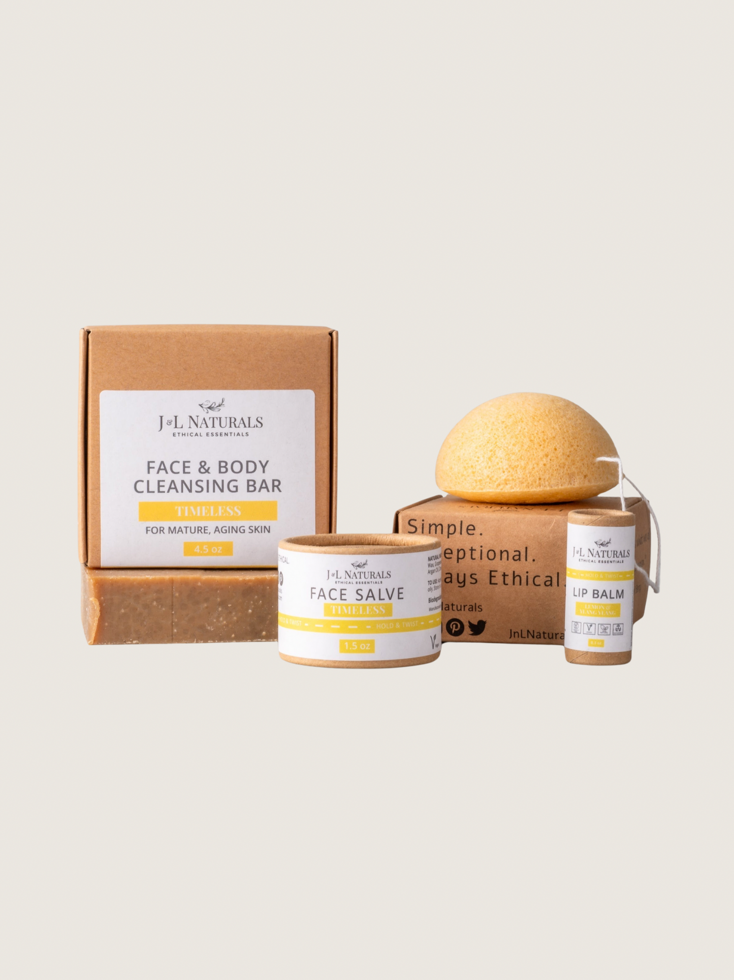 Eco-Friendly & All Natural Simple Skincare Kit - for Oily, Sensitive, Dry, Mature, Dull Skin