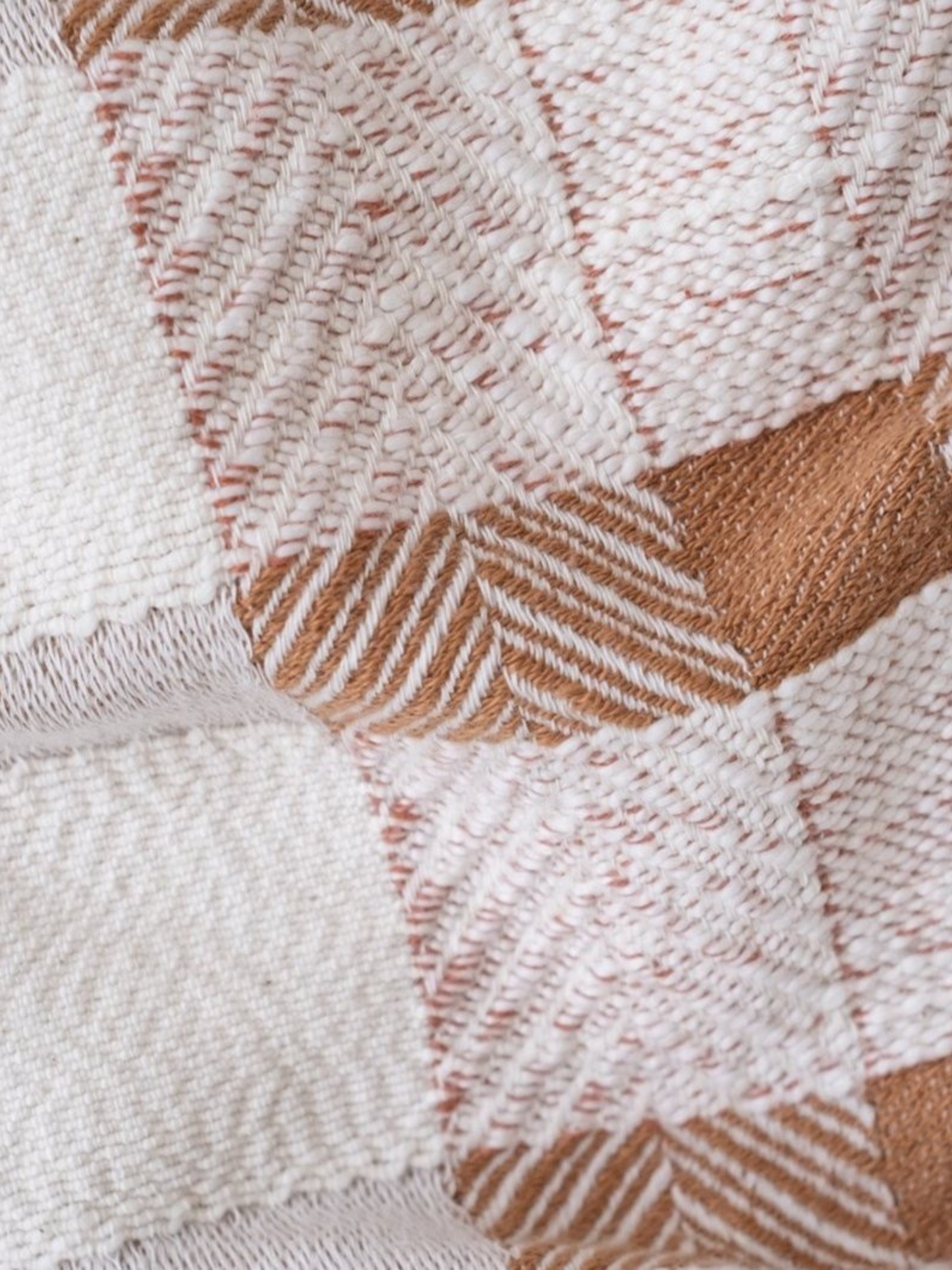 Boho 100% Cotton Sofa Throw Blanket - Beige